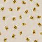 Preview: Baumwoll Druck Bienen auf Beige